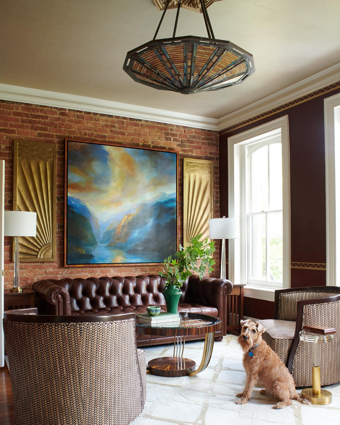 ✨ We presented Carey Grant&ndash;inspired charm and sophistication to help our client envision the possibilities for their den. The result? A richly layered space with moody tones, timeless elegance, and a touch of cinematic flair &mdash;even the fam