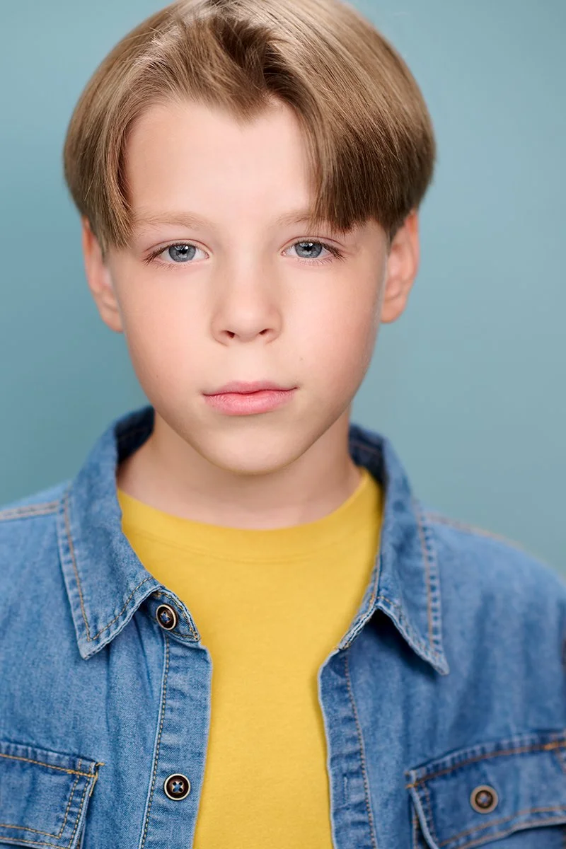 Natural theatrical headshot of a child actor photographed in Central Florida