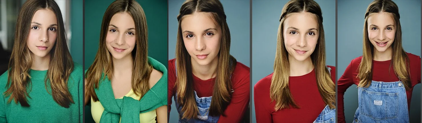 headshots of teen girl