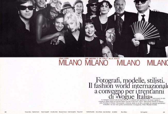 1994 // à milan direction artistique et conception graphique pour "vogue italia" // photo de michel comte