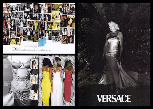 1995 // à milan direction artistique et conception graphique du livre "versace" en collaboration avec luca stoppini et franca sozzani chez "vogue italia" // photos de steven meisel