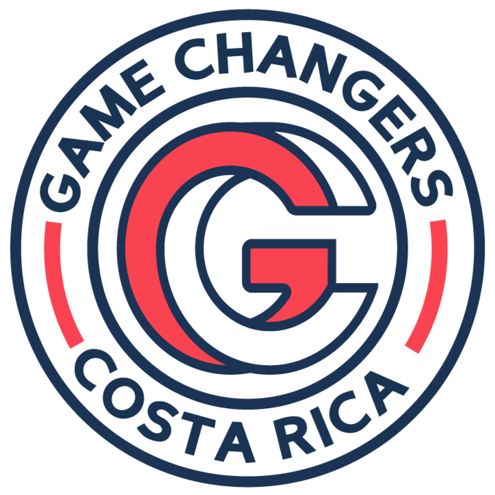 Logo for Game Changers Costa Rica featuring a red and dark blue circular design with a prominent 'G' in the center and the text 'Game Changers Costa Rica' around it.