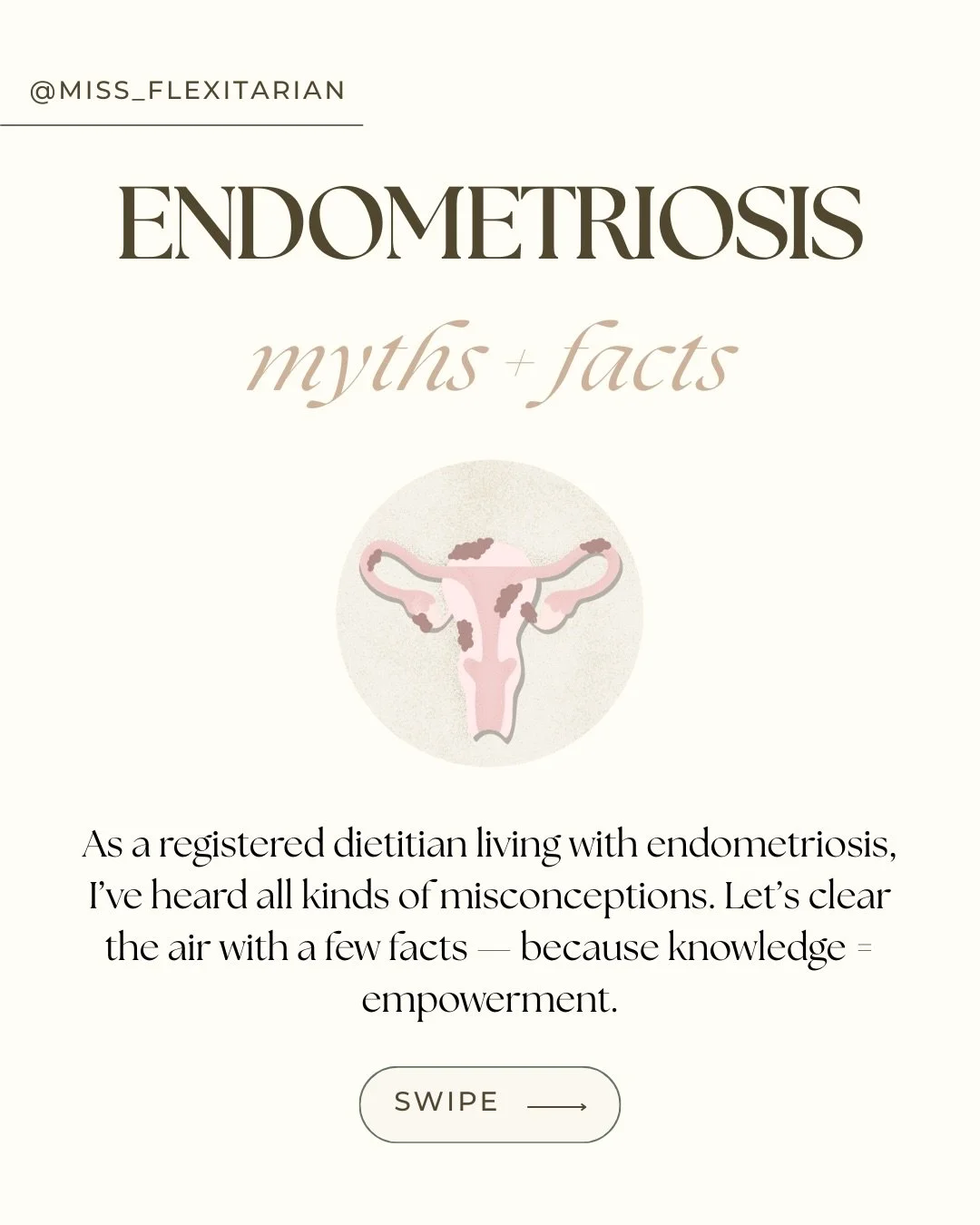 Endometriosis is often misunderstood - and misinformation can delay diagnosis or make people feel unseen. 💛

Knowledge is empowerment and the more we share, the more awareness we build. 🌿
👉 Which of these myths have you heard before?

#Endometrios