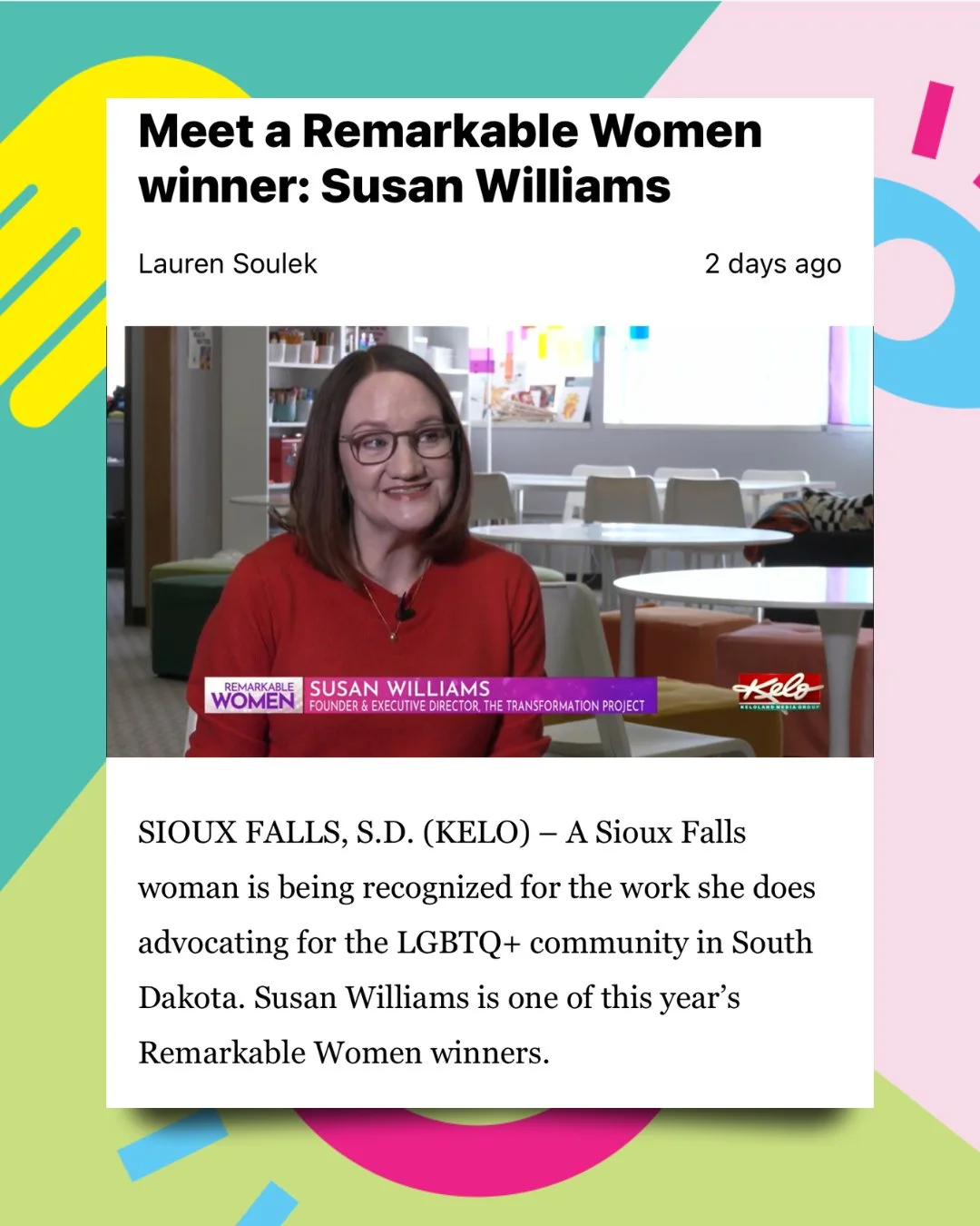 Meet a Remarkable Women winner: Susan Williams