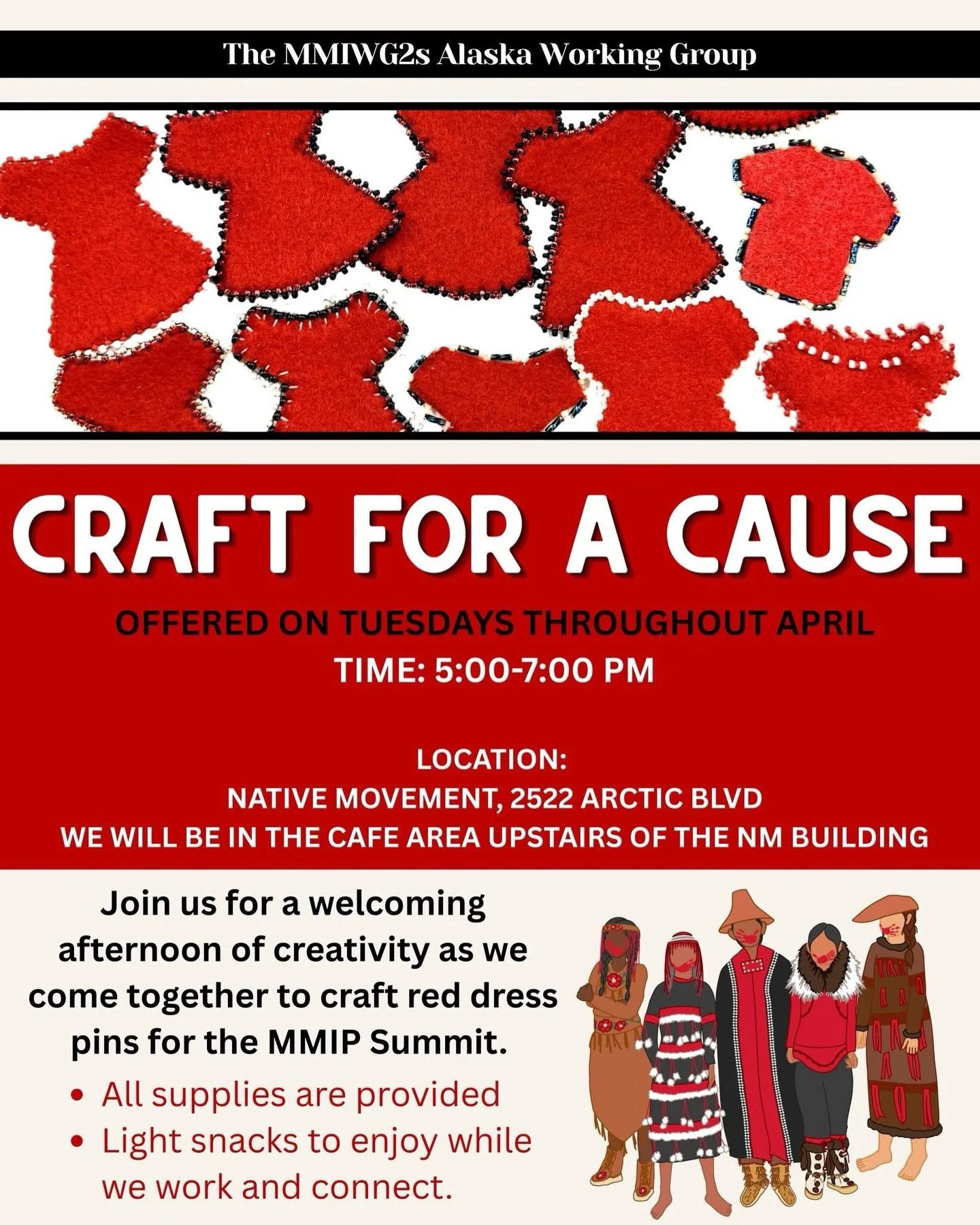 Join us in working on sewing and beading crafts for our summit &amp; gala!

Feel free to bring your own project to work on, or join us in making red-dress pins, pieces for gift baskets, and silent-auction items.