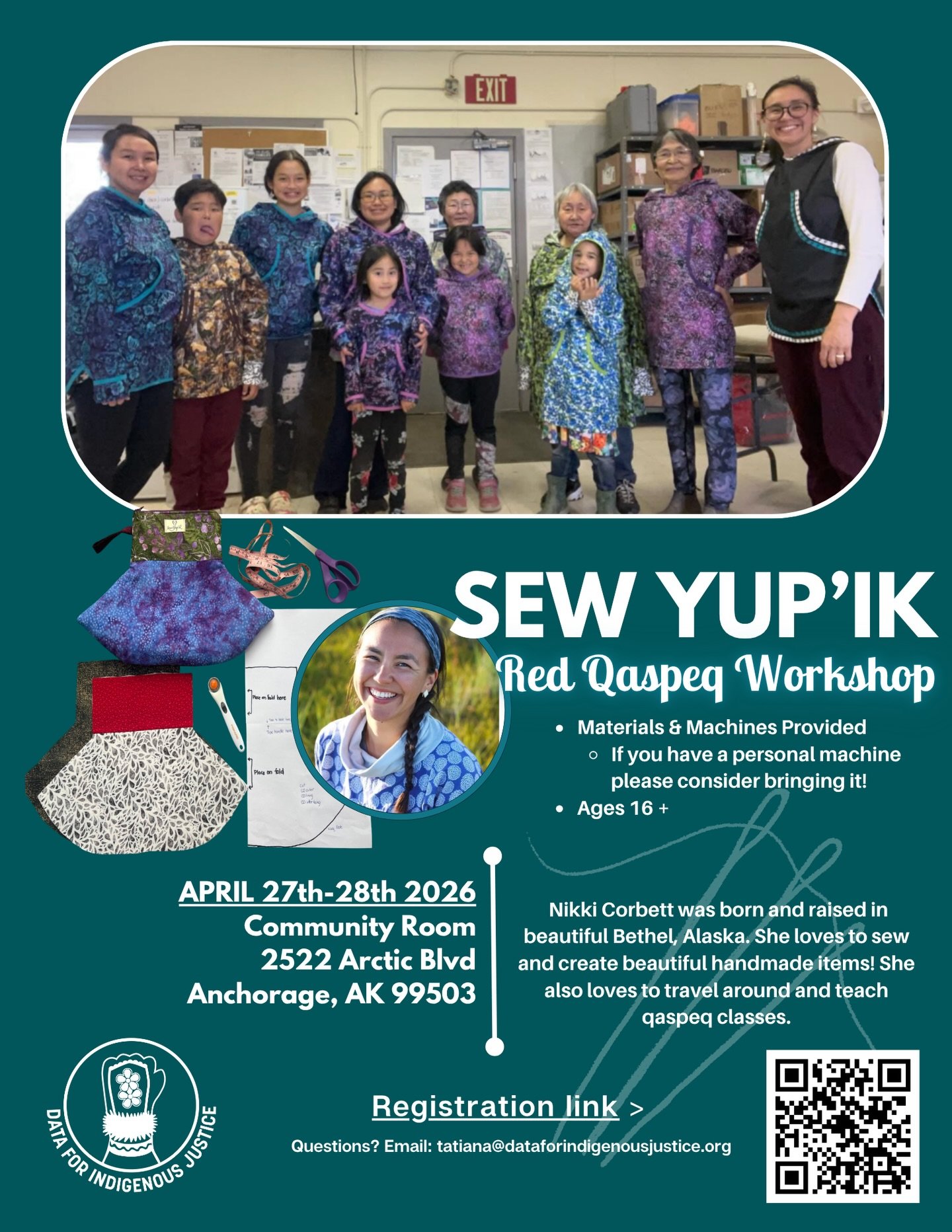 Yagheli Du! 

DIJ is having a workshop with Sew Yup&rsquo;ik on April 27th 11am-5pm and April 28th 9am-4pm. All materials are provided, however if you can bring a sewing machine that would be appreciated! 

Register here: https://forms.gle/FoPz6JZ6mn
