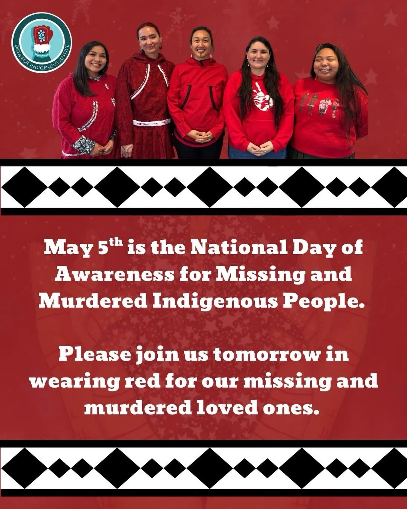 Tomorrow, May 5th, is recognized as the National Day of Awareness for Missing and Murdered Indigenous Peoples. 

Please join DIJs team in wearing red to honor our loved ones who were taken too soon. ❤️

#mmiw #mmip #mmipnationaldayofawareness