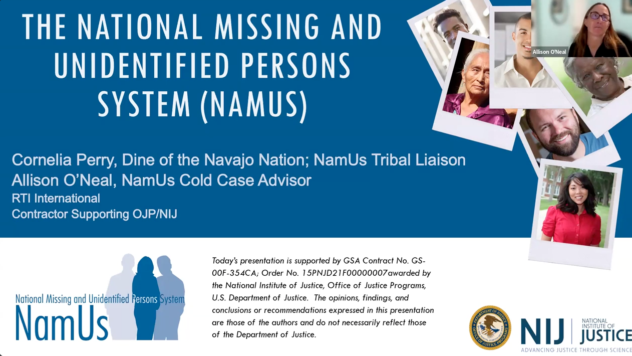 Partnering for Answers: Resources from the National Missing and Unidentified Persons System (NamUs)