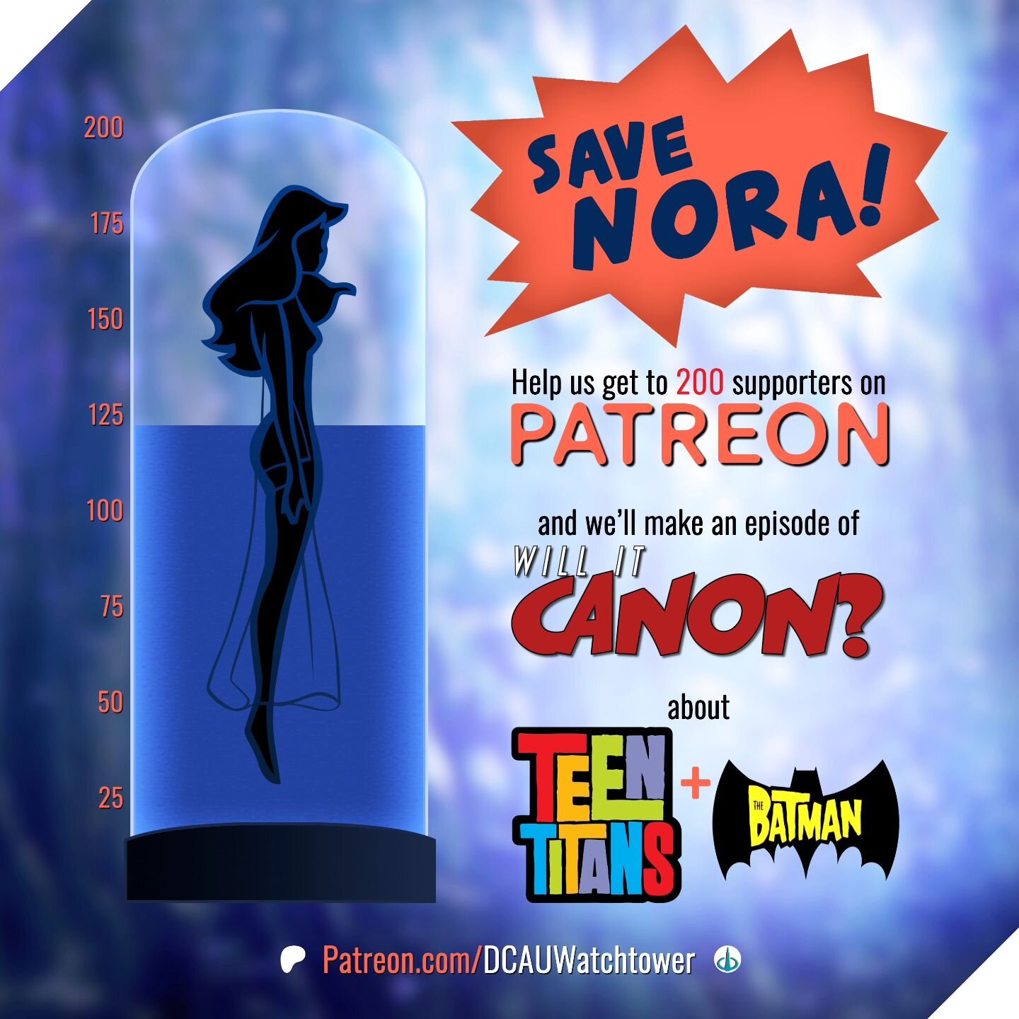 Ever considered chipping in to our Patreon? No better time! Once we get to 200 of you, we'll do an episode of our &quot;Will It Canon?&quot; show on whether or not &quot;Teen Titans&quot; and &quot;The Batman&quot; exist in the same universe! Graphic