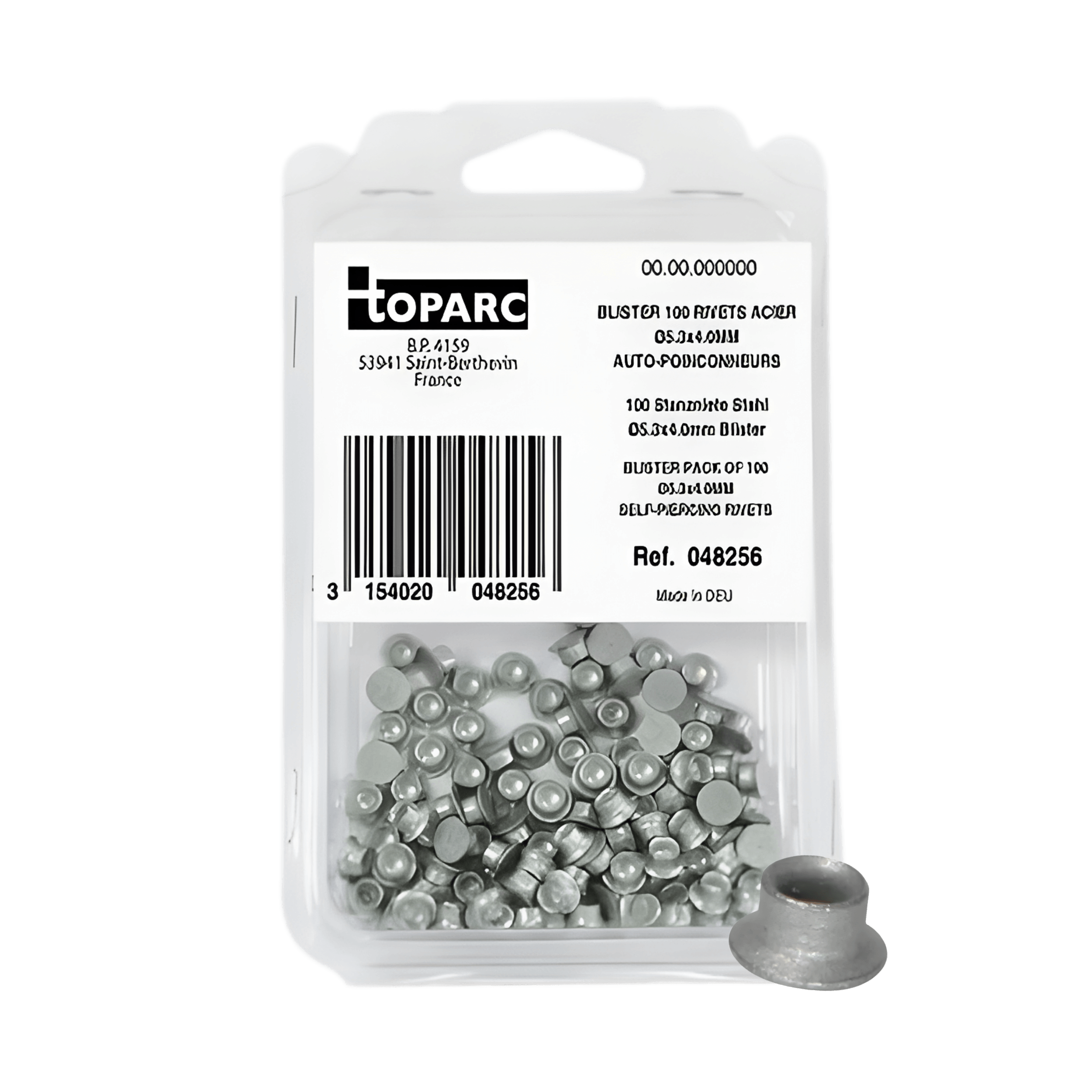 Pack of 100 Self Piercing Rivets 5.3x7mm (048256)