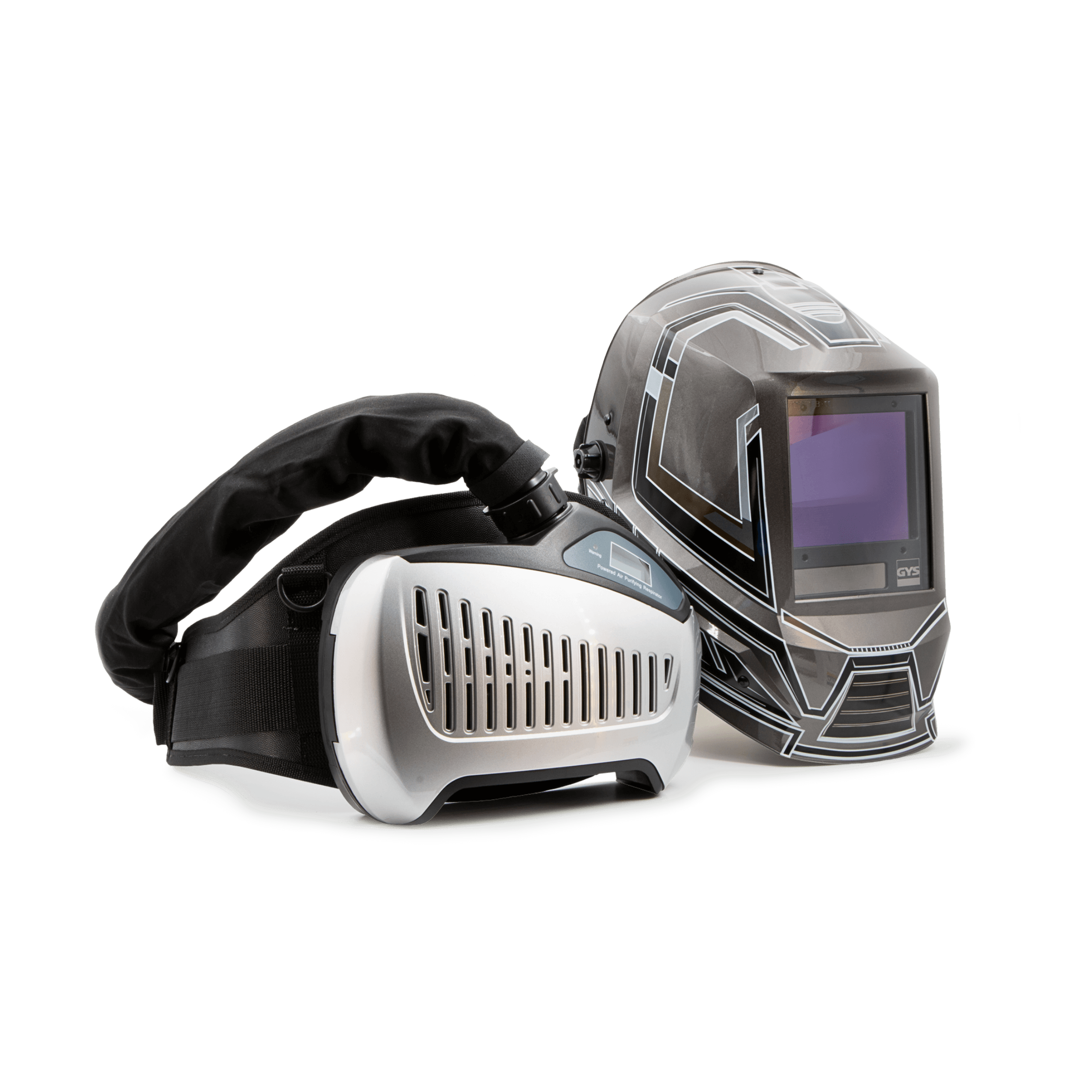 Professional air-fed welding helmet with true color auto-darkening lens