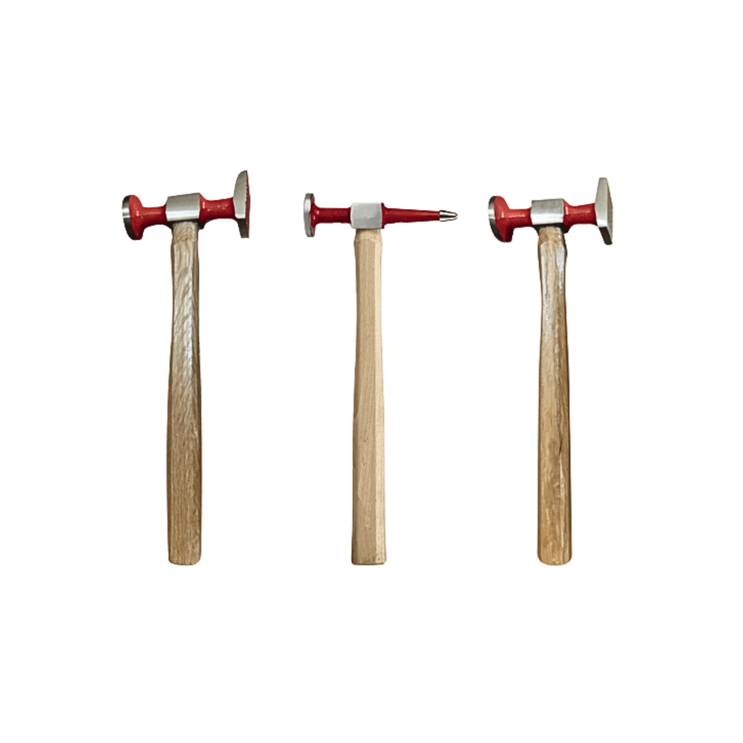 Planishing kit with hammers and toe dollies