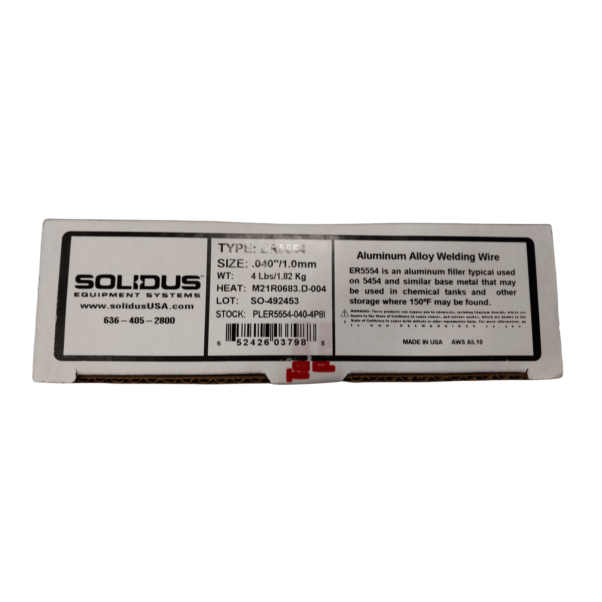 Solidus ER5554 Aluminum MIG Welding Wire – 1.0mm – 4 lb - (PLER5554-040-4P8I)