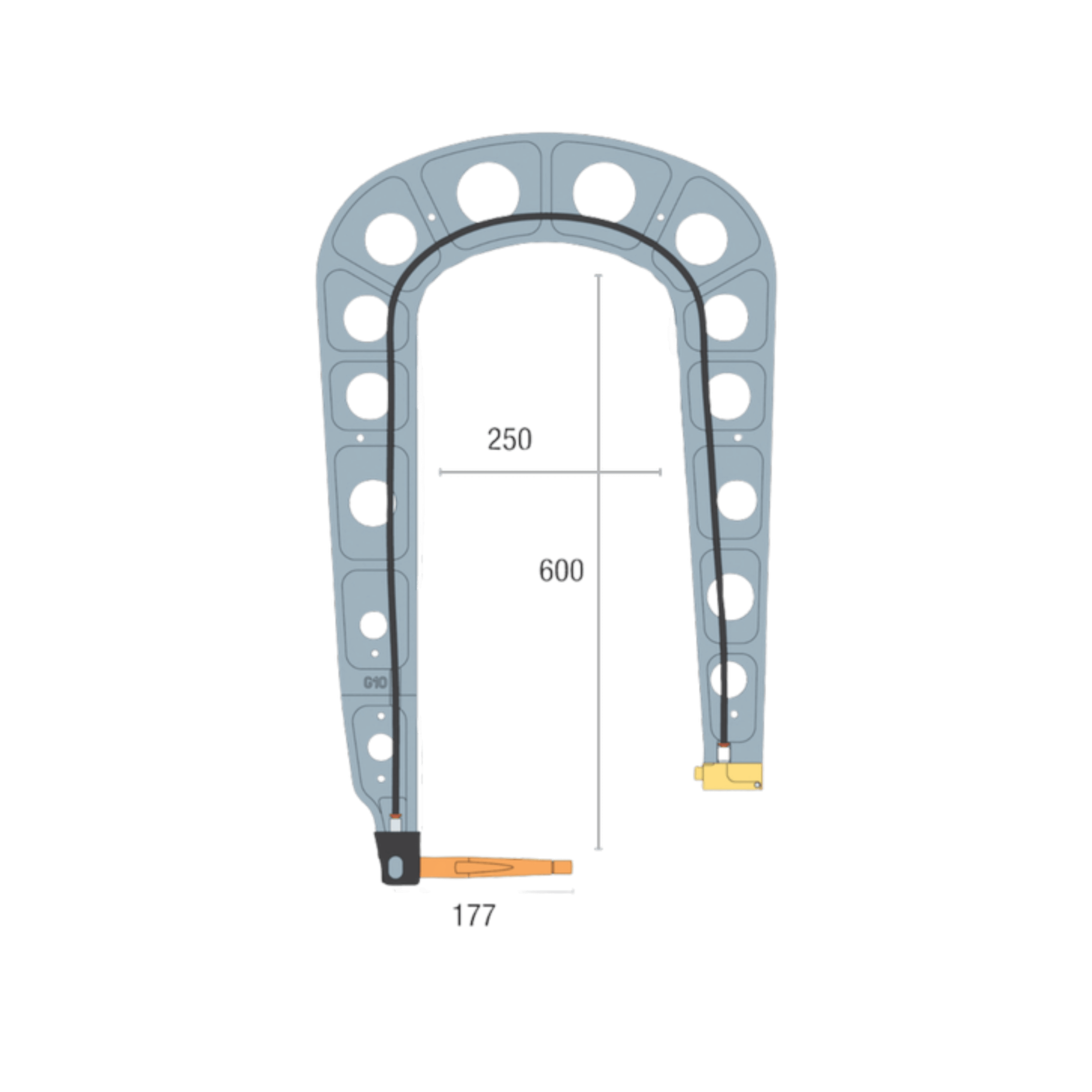 INSULATED G10 ARM WITH WALL BRACKET- GYS (067165)