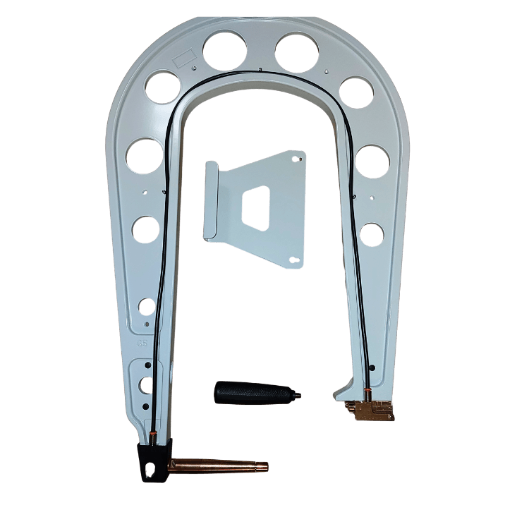 G5 insulated welding arm with wall bracket and handle for GYS spot welders with 8 bar pressure and 550 daN force.