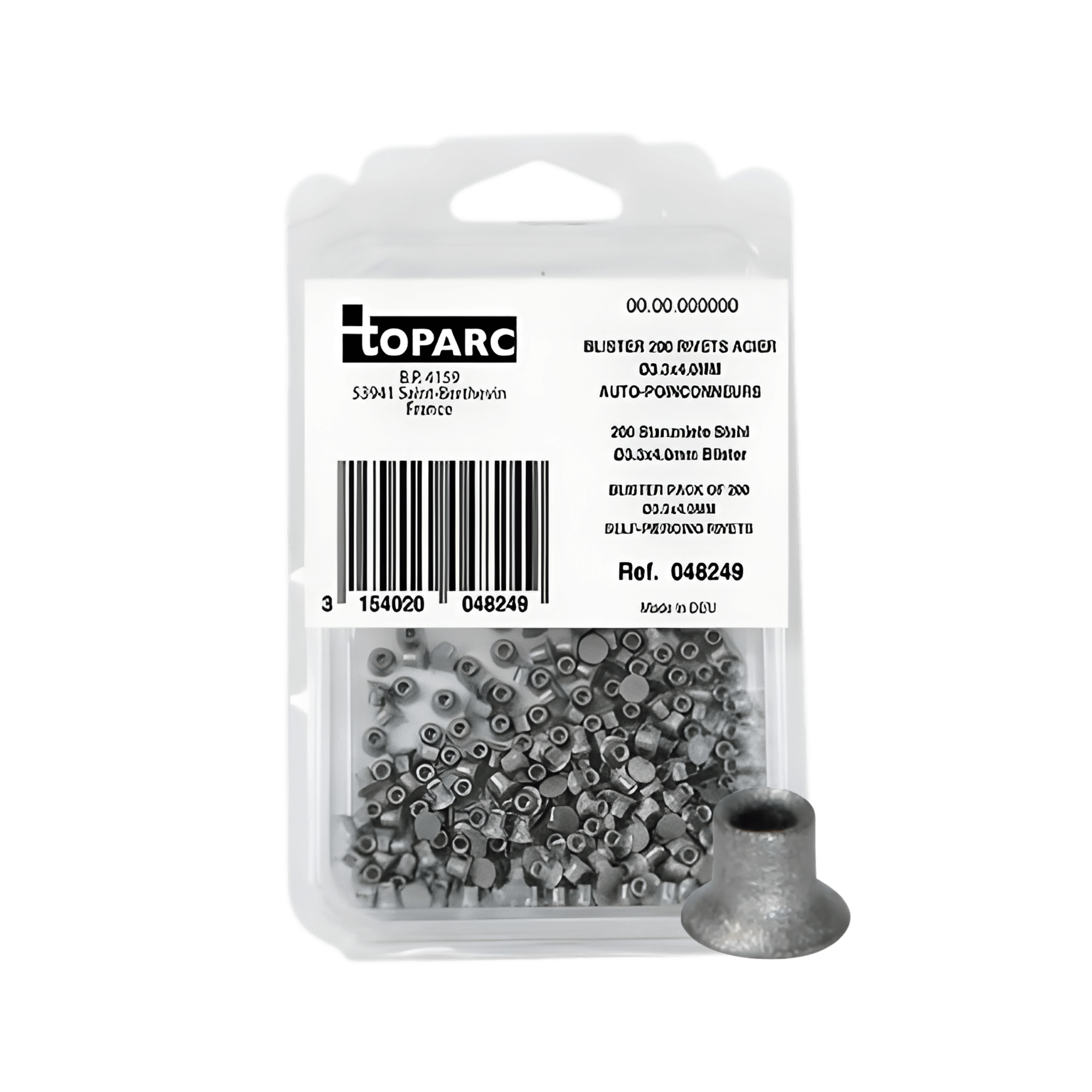 Pack of 200 Self Piercing Rivets 3.3x4mm (048249)