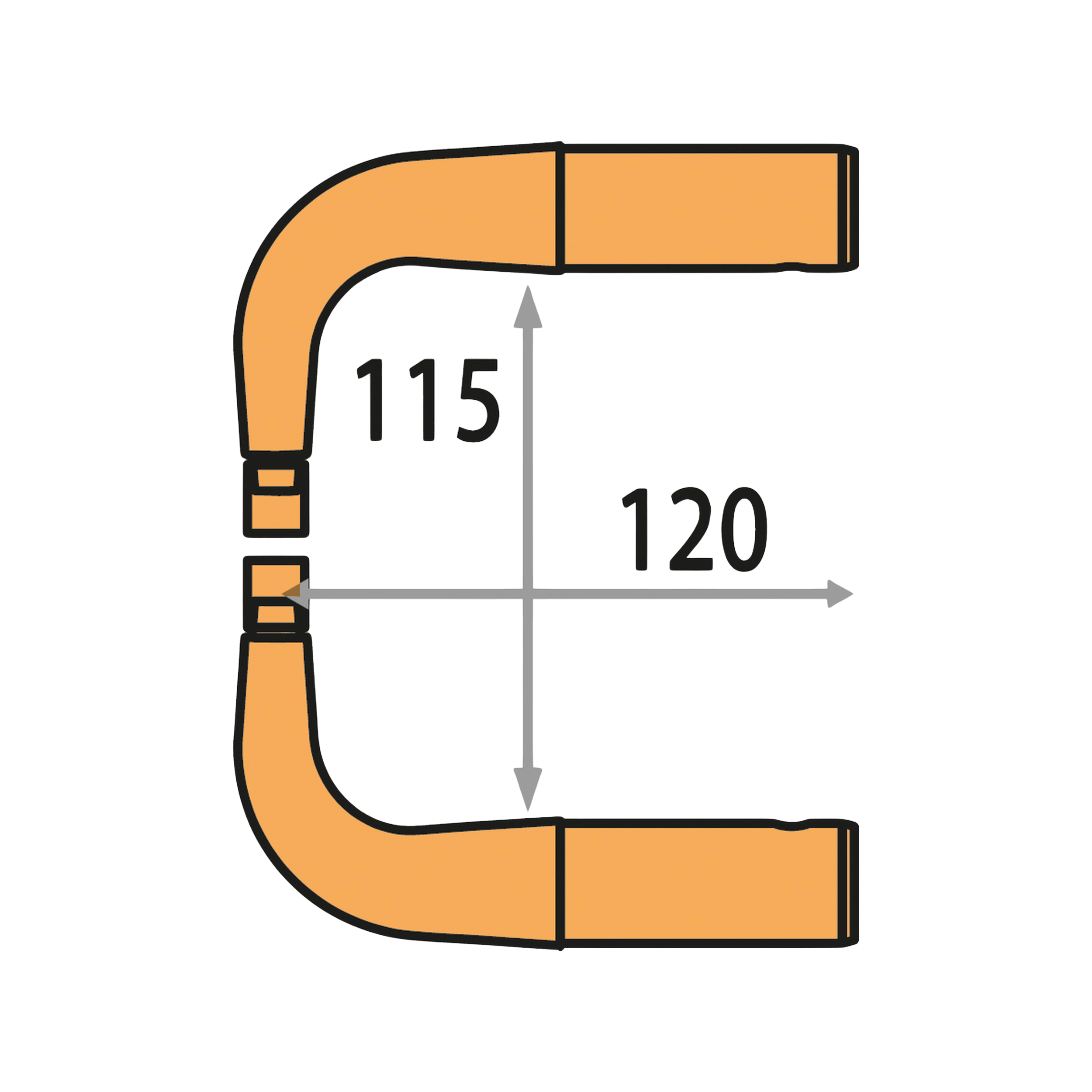 X1 Arm  2 copper offset arms (120mm) with 2 caps type A Welding Supplies