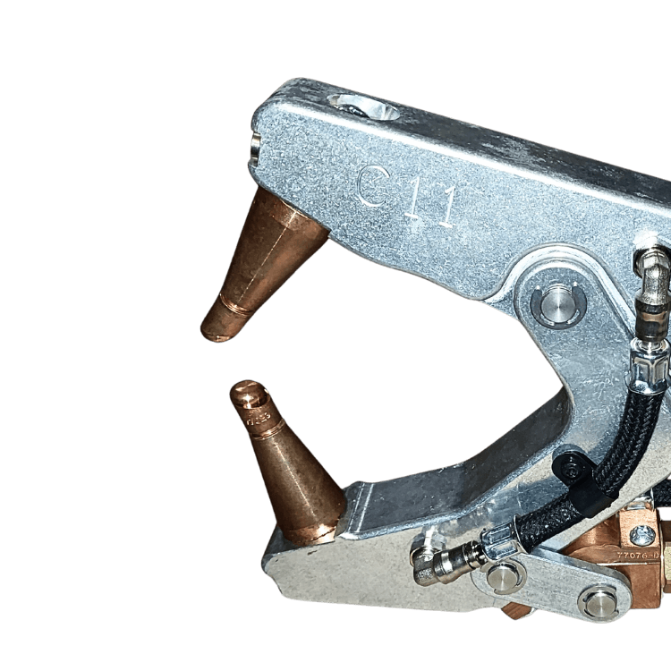 Liquid-cooled C11 spot welding arm for automotive collision repair and structural welding tasks