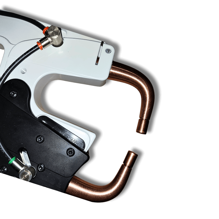G9 insulated welding arm with dual X1 arms for GYS spot welders featuring 8 bar pressure and 550 daN force.