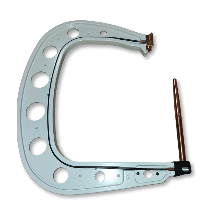 Industrial GYS 022836 welding arm with 450 mm reach and insulated aluminum construction.