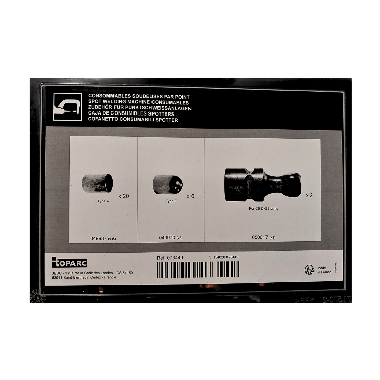Automotive collision repair spot welding consumable kit for maintaining weld quality and consistency