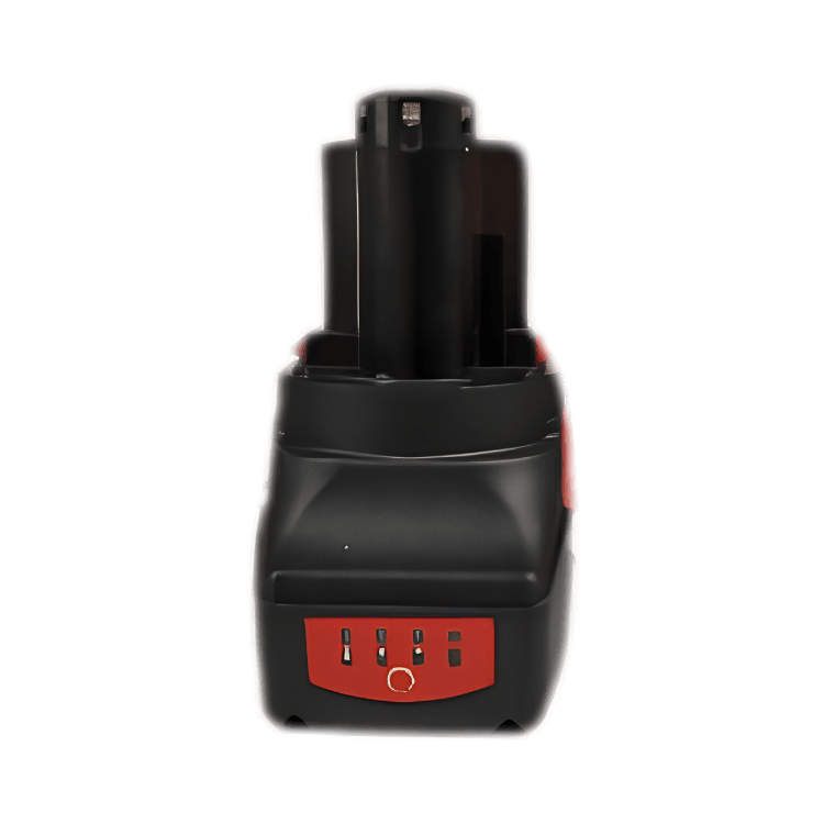 Black cordless porta power battery pack used for dent repair and automotive body shop tools