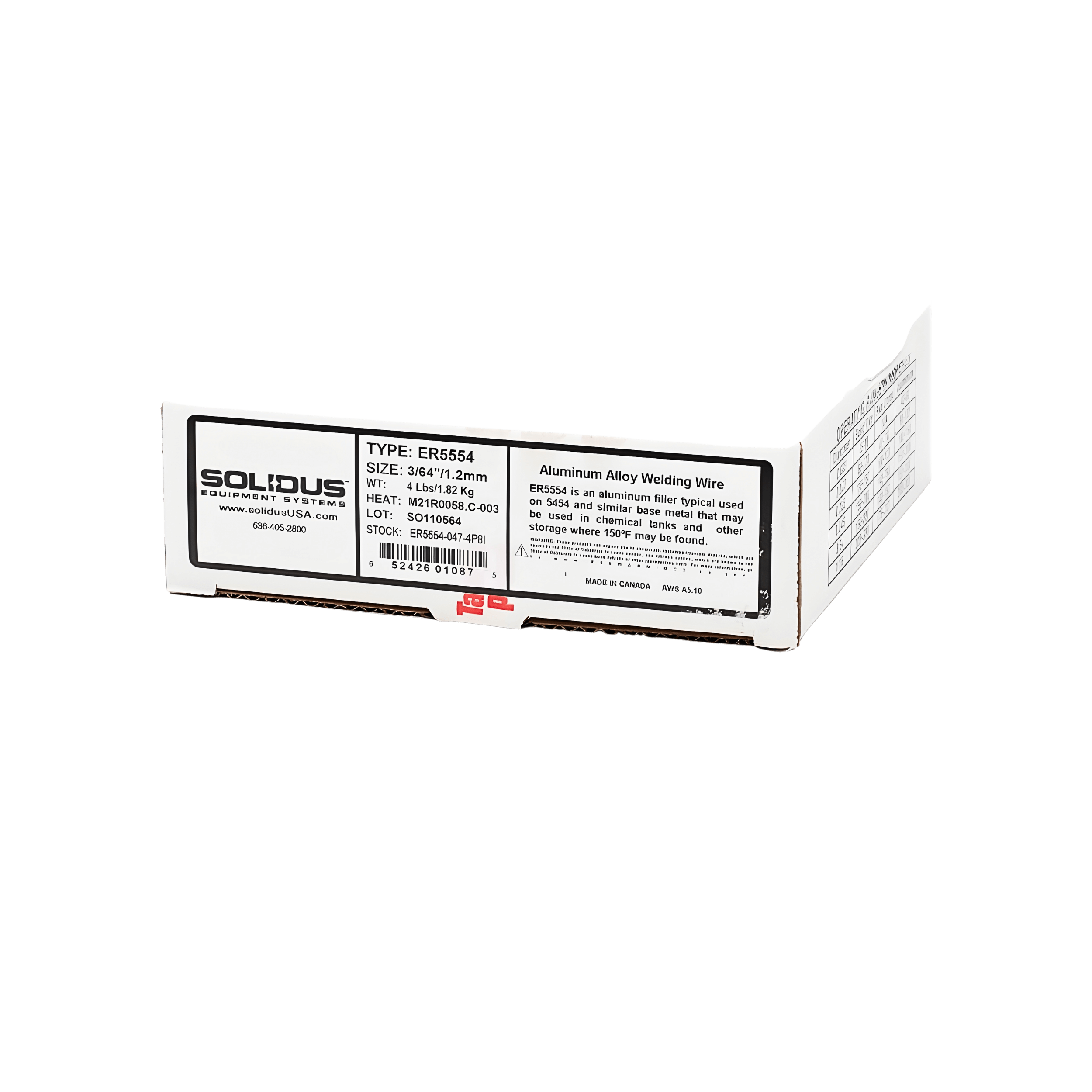 Solidus MIG Welding Wire Aluminum (PLER5554-047-4P8i)