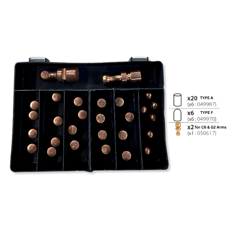 20 CAPS TYPE A + 6 CAPS TYPE F + 2 ELECTRODES (C6 & G2) - GYS (073449)