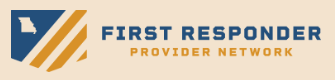 First Responder Provider Network logo with shield and stripes