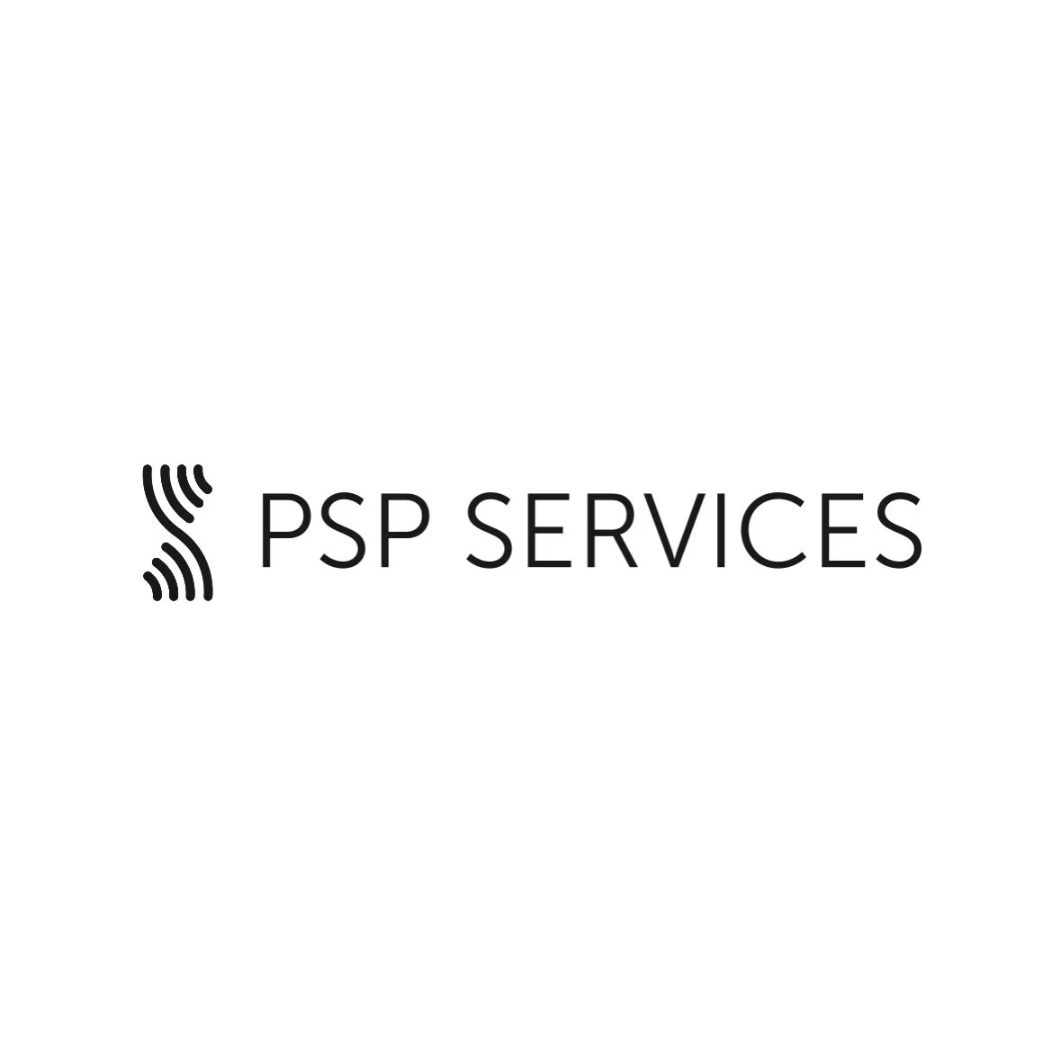 Logo for PSP Services with stylized black and white design.