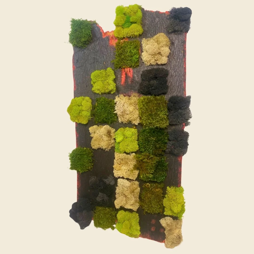 Moss folk art piece using custom colors
