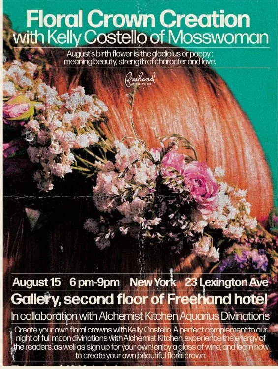 flower crown workshop activation at hotel in NYC