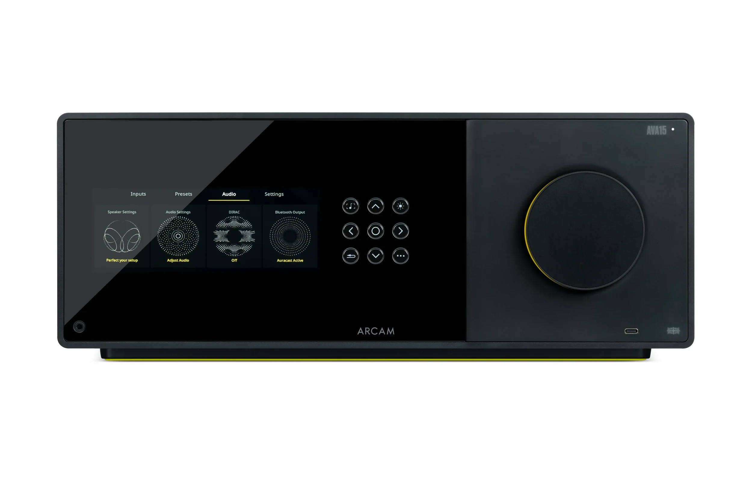 LS_ARCAM_AVA15_Front_MenuDisplay+ScreenReflection.webp