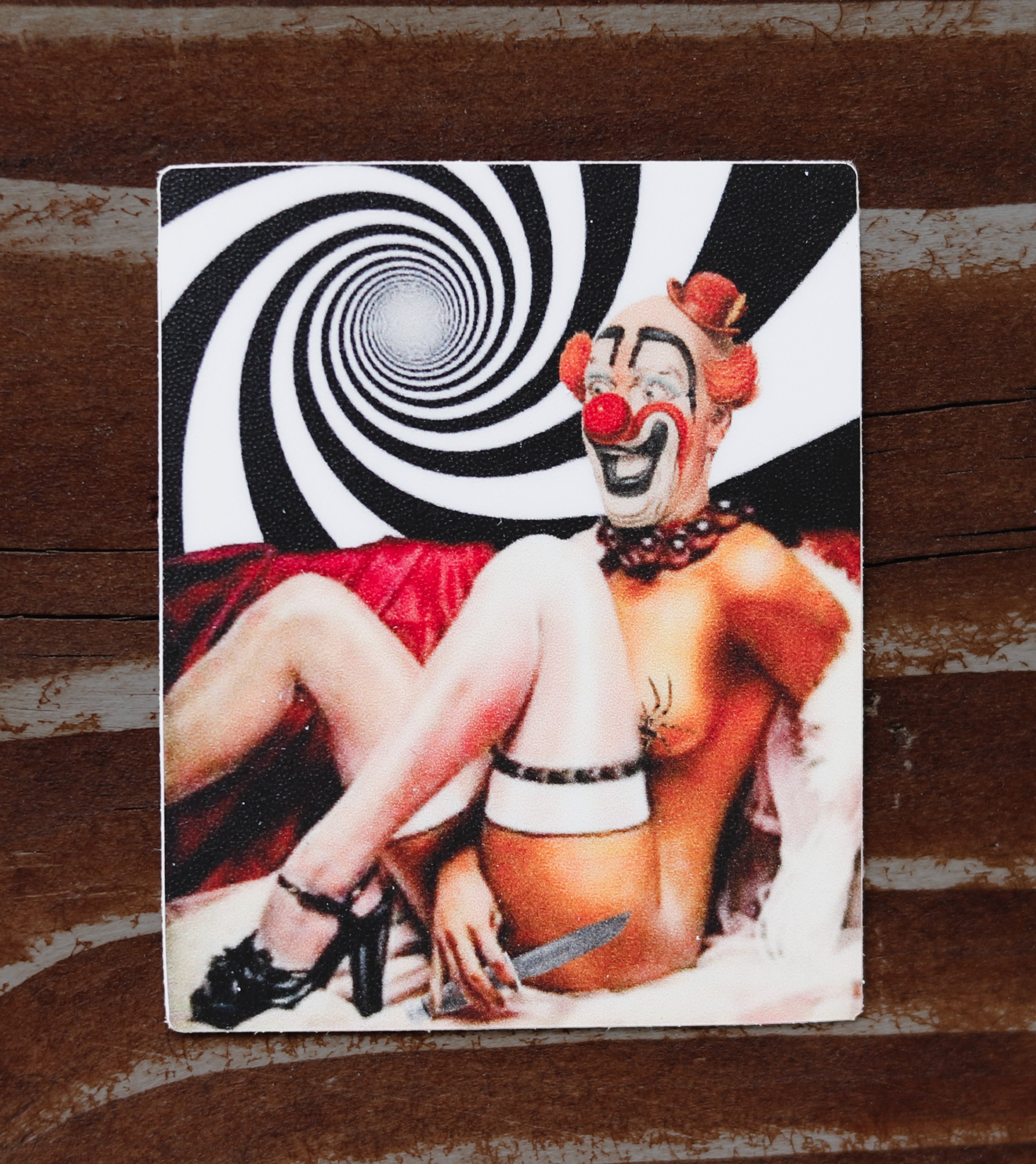 LAUGHING CLOWN STICKER.
