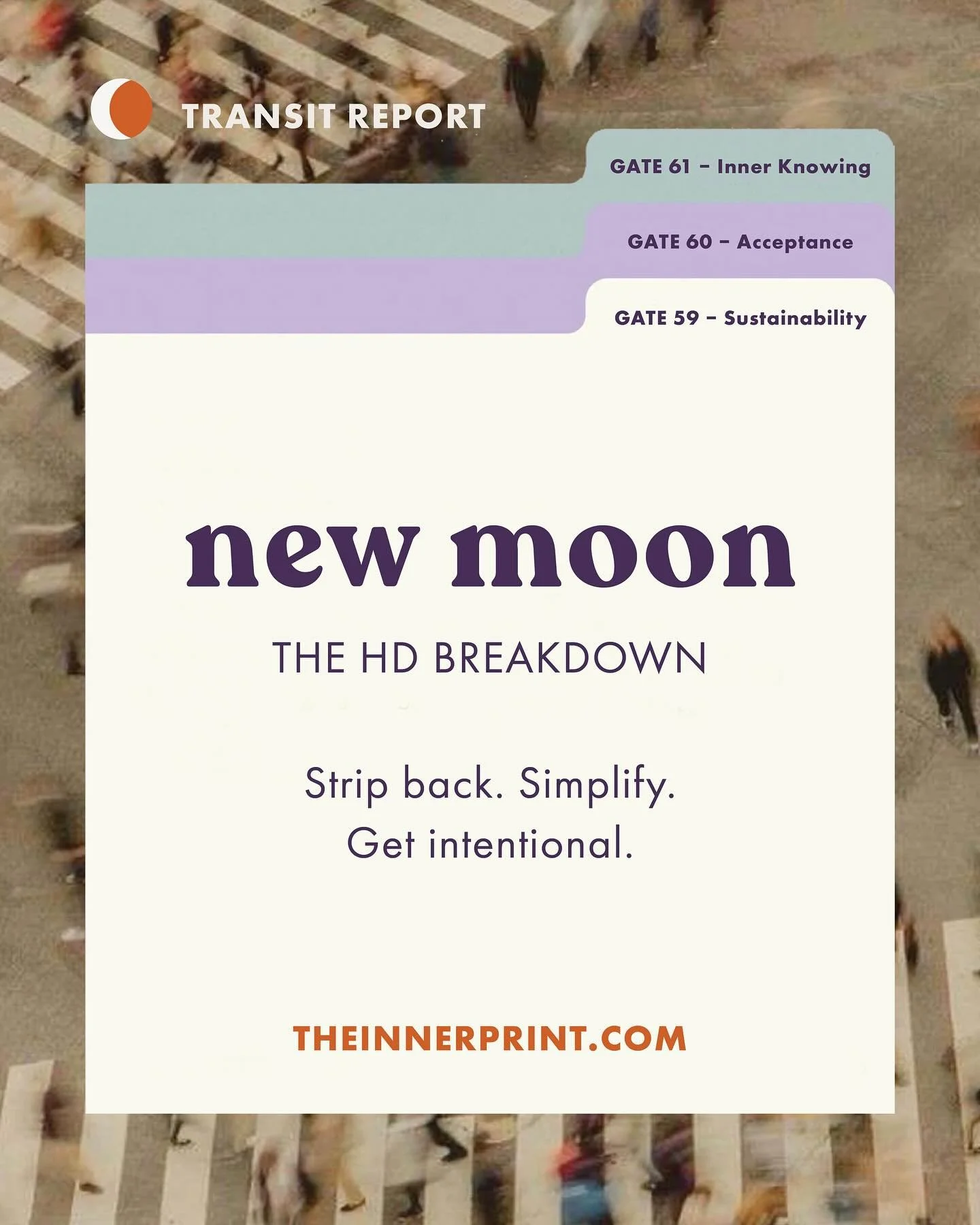 HD Transit reports are back!!  Sometimes the New Moon isn&rsquo;t about manifesting more &mdash; it&rsquo;s about clearing the noise so what matters can actually land. 
 This lunation is your reminder to: - Stop glorifying busy. - Prioritise what act