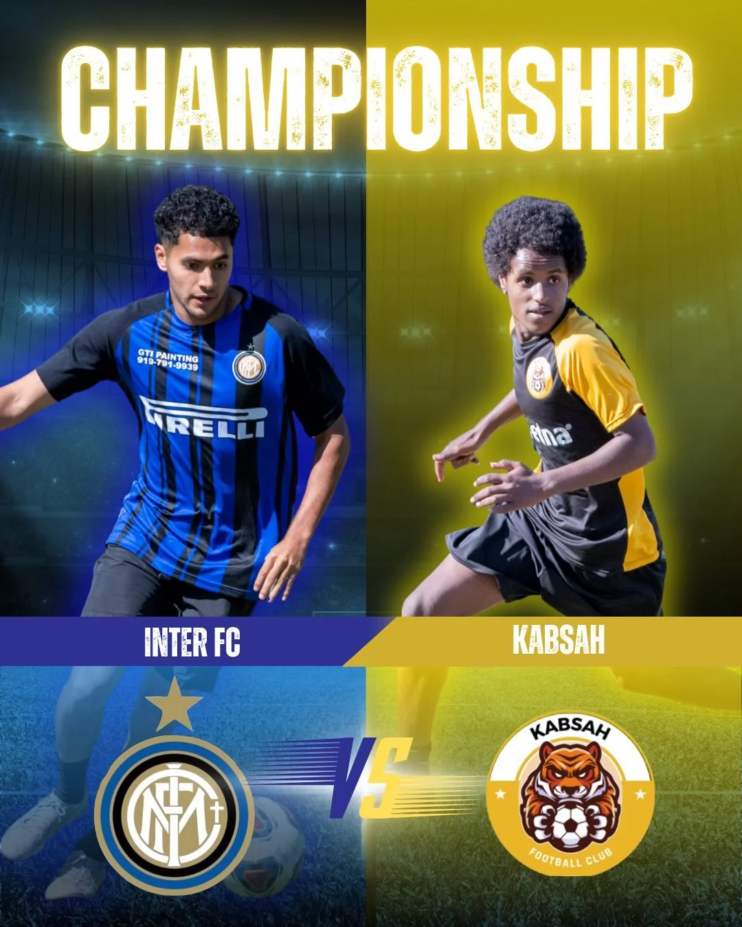 We have some exciting matchups for our championship games tomorrow 🔥 excited to see who takes home the trophy 🏆

Inter FC vs. Kabsah | Champions League
Beans FC vs. Phantom FC | Europa League