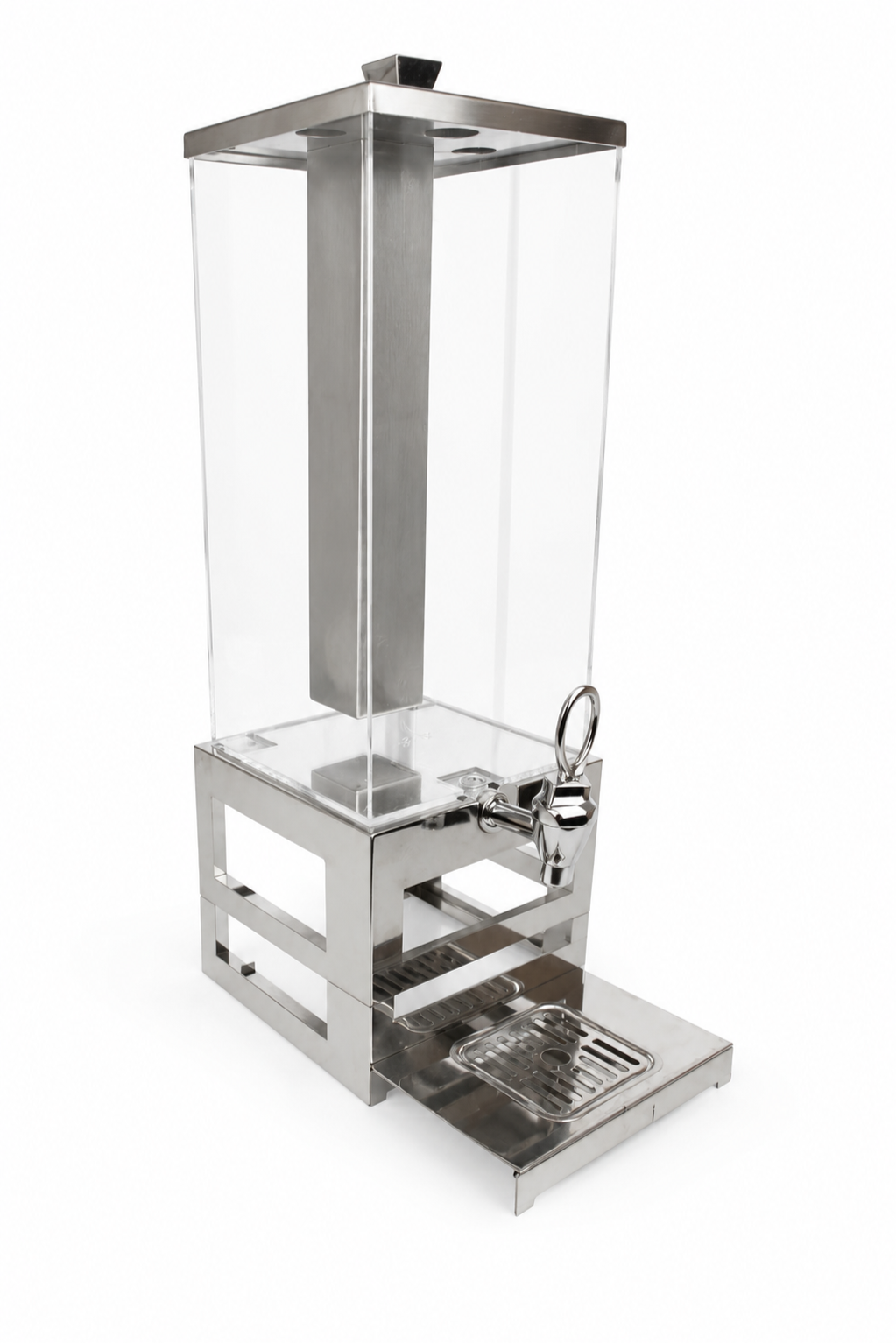 Plastic Beverage Dispenser w/Metal Stand 
2.5 Gallon 
$30