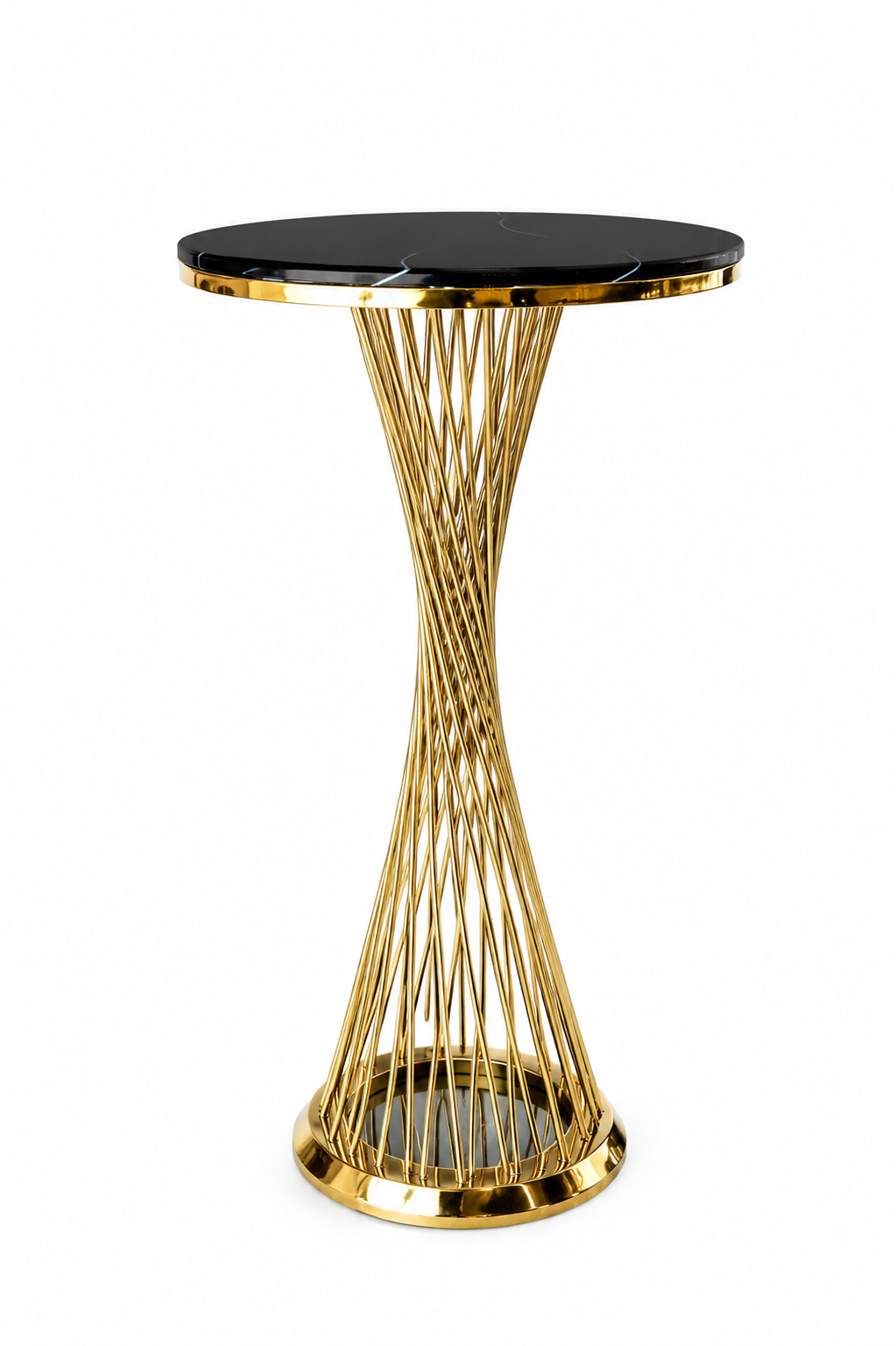 The Halo Twist Cocktail Table 
24' Black Marble 
$50