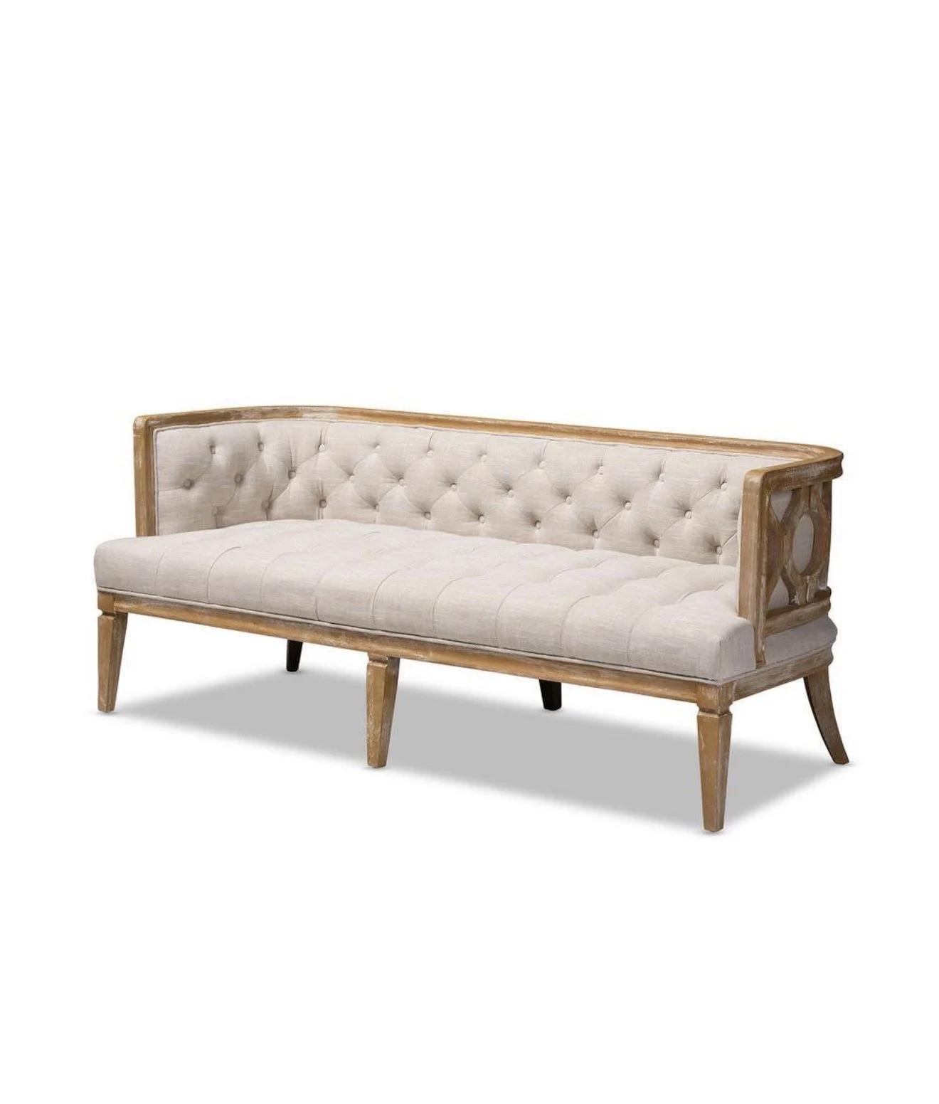 The Willow Tufted Sofa (Beige/Oak) 
$400