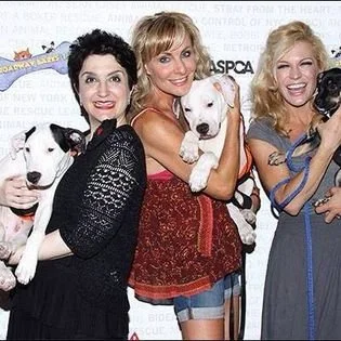 Judy with the MAMMA MIA! Dynamo's at Broadway Barks. Judy will always make time for animal activism!