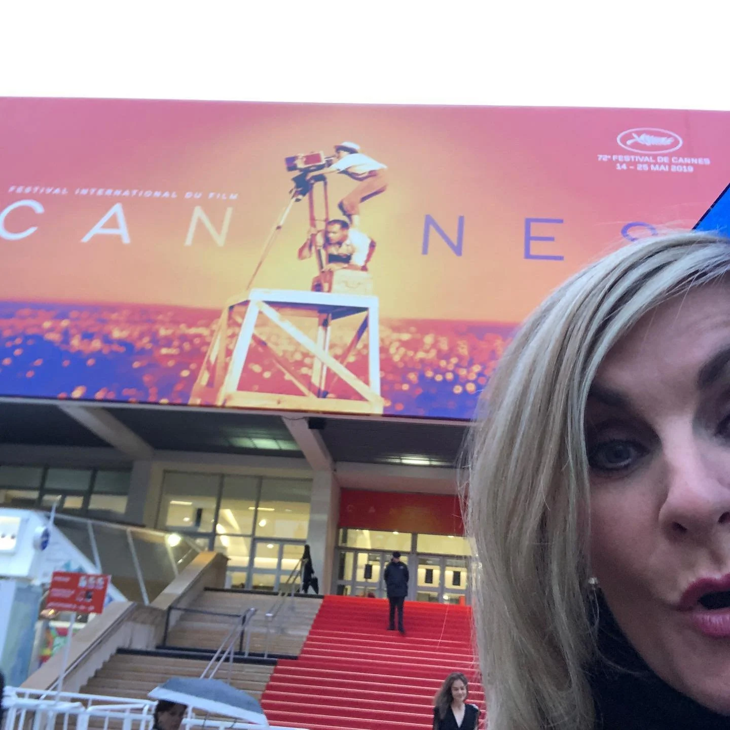 Judy on the red carpet at the Cannes Film Festival in France for the premiere of HIDING IN DAYLIGHT