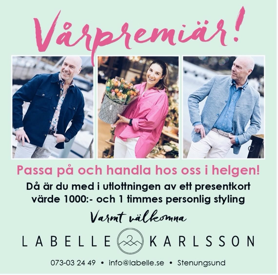 Passa p&aring;!
Fredag-s&ouml;ndag🤩
F&ouml;rnya din v&aring;rgarderob 🌸🍃
Vinnaren meddelas p&aring; m&aring;ndag.
#shoplocal #stenungstorg #labellekarlsson