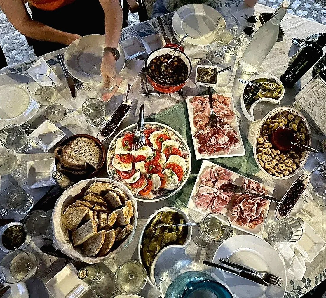 enjoying an aperitasting at olive hill sabina