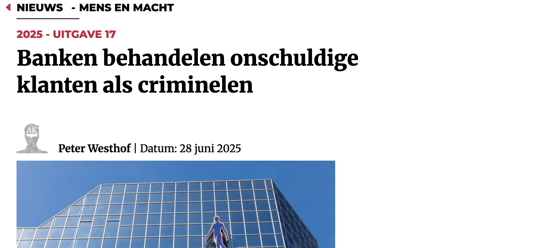 Banken behandelen onschuldige klanten als criminelen - De Andere Krant - Ab Flipse