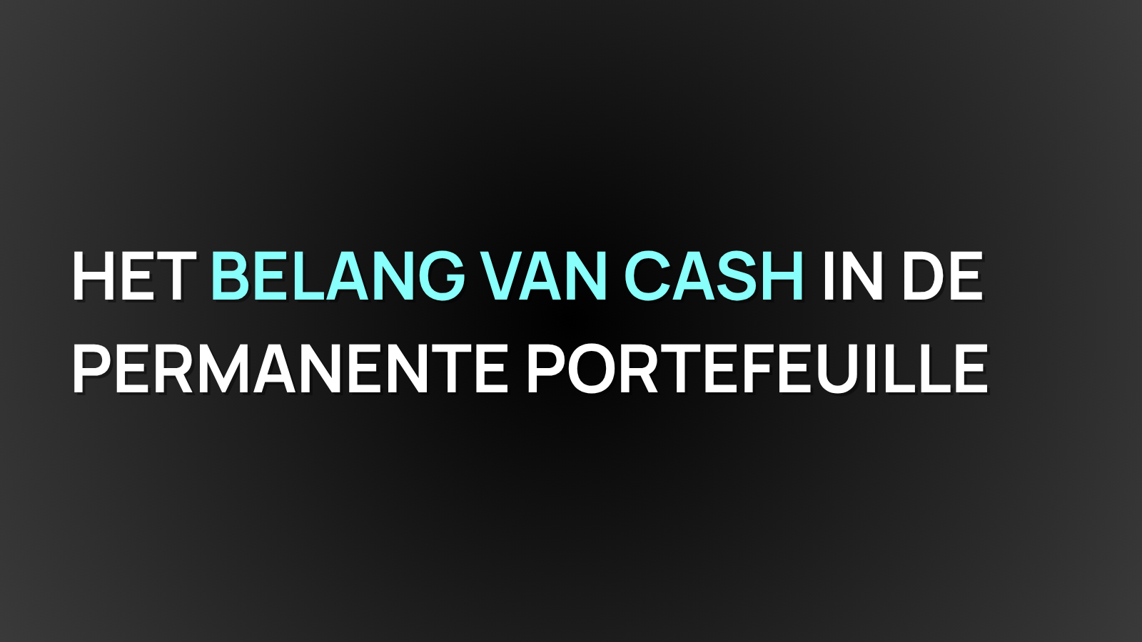 Het belang van cash in de permanente portefeuille | André van Luijk 