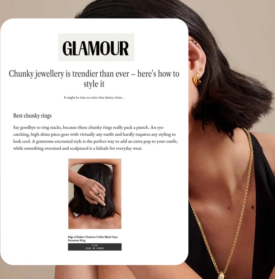 Say goodbye to ring stacks, because chunky rings really pack a punch. @edgeofember featured over on @glamouruk in the best chunky rings to be seen in as chunky jewellery trends again!