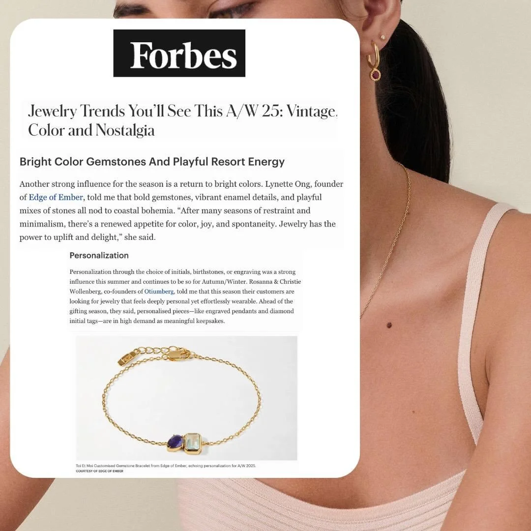 Forbes highlights Edge of Ember as one of the brands defining AW25&rsquo;s jewellery mood -think vintage-toned details, expressive colour and pieces designed to feel personal.

Thank you @laiafarrangraves @forbes