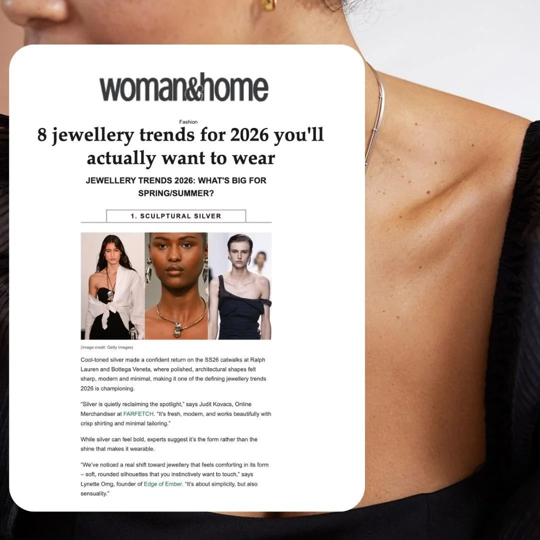 Jewellery trends for 2026 are all about bold silver, sculptural shapes and expressive pieces that take centre stage, jewellery is no longer an accent; it is the outfit. Woman &amp; Home features Edge of Ember founder Lynette Ong, who highlights the r