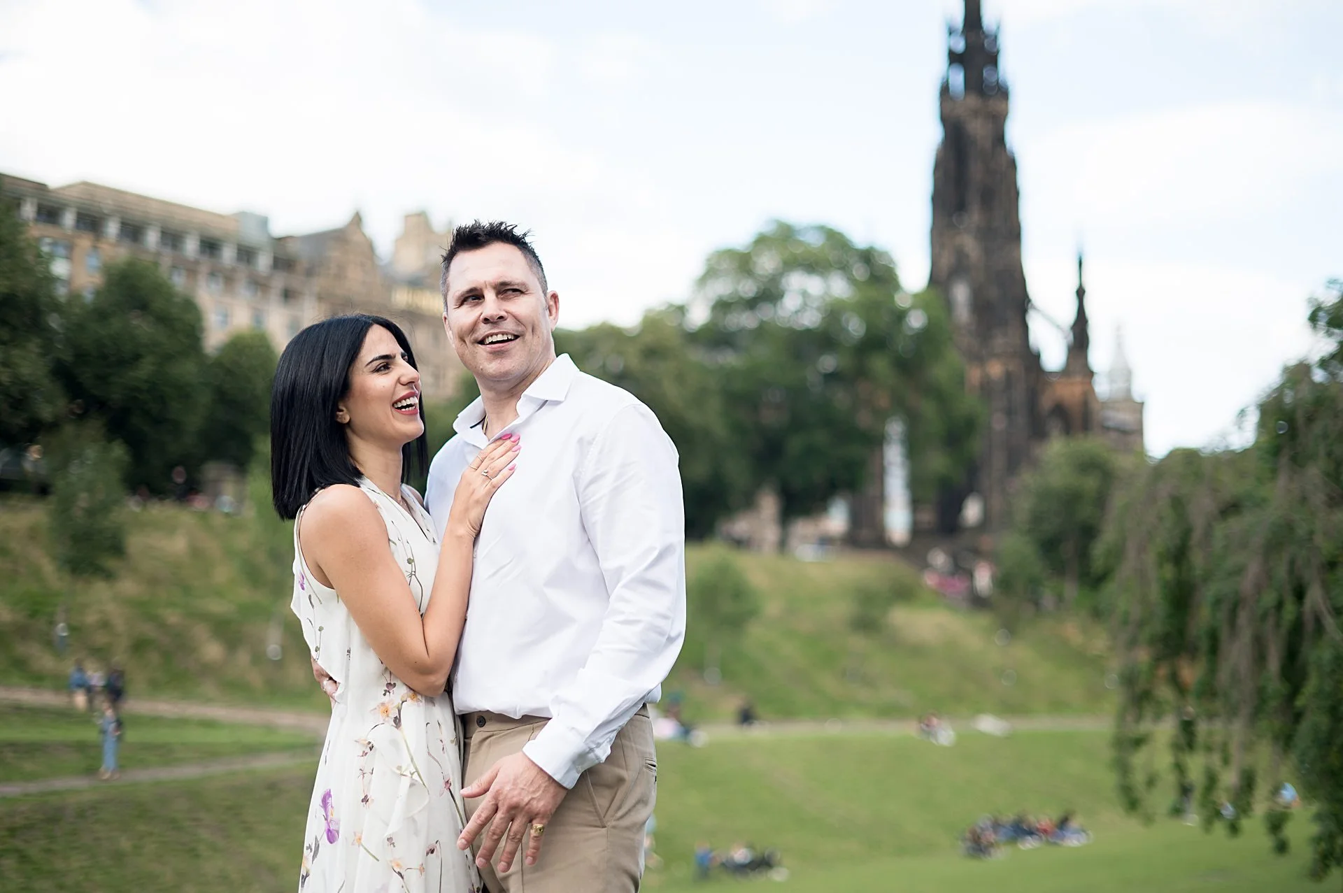 Couple in East Princes Street Gardens Edinburgh