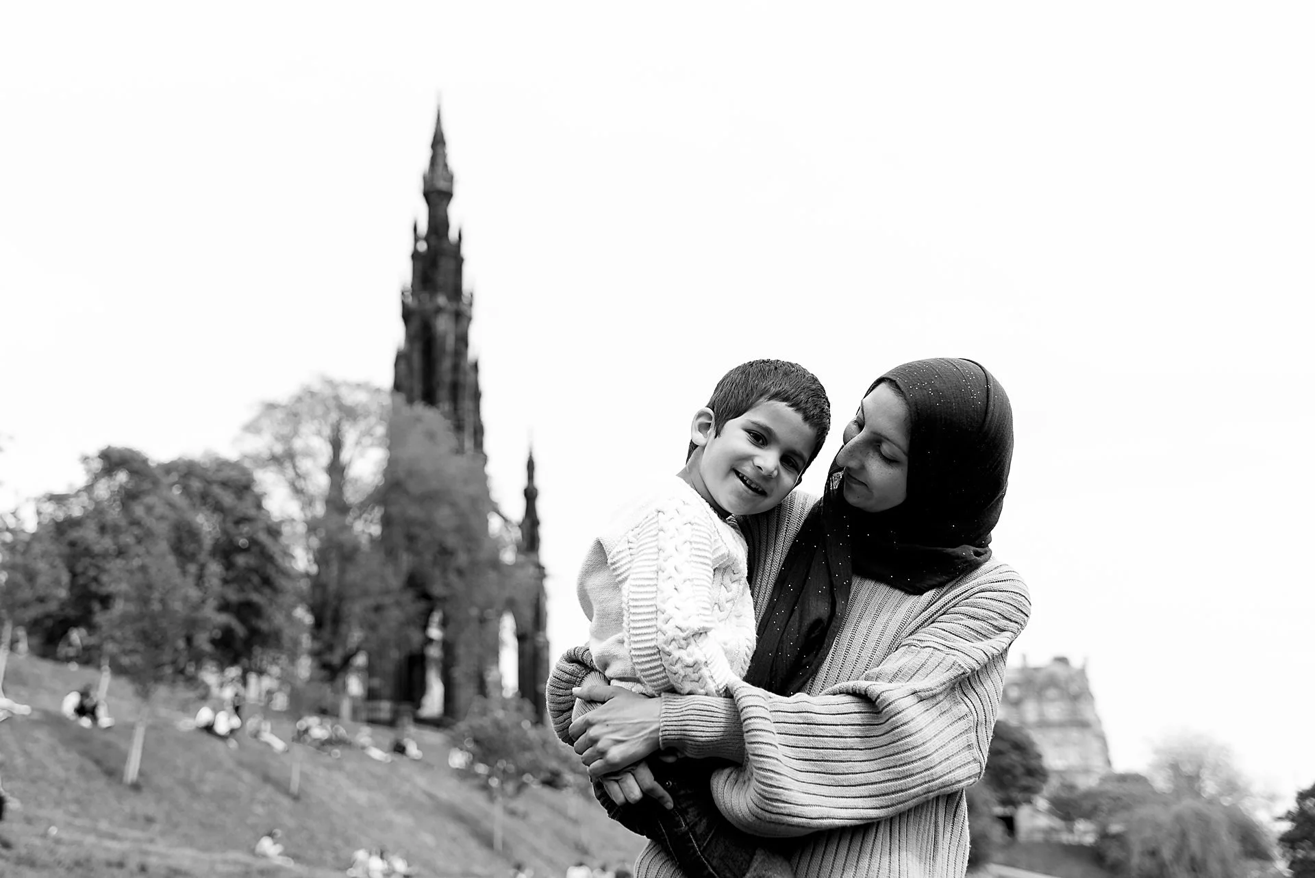 Mum and son Princes Street Gardens Edinburgh